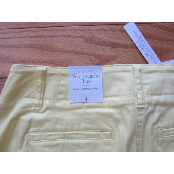 New w Tags, Talbots Pale Yellow New England Chino Pants Size 4 - Picture 5 of 6